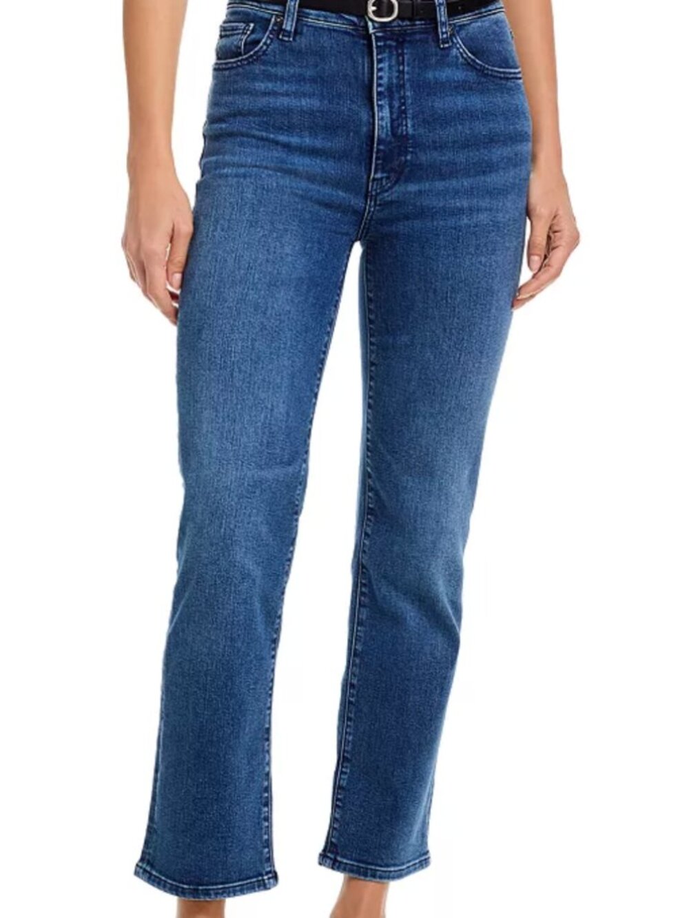 Frame Denim Le High Straight High-Rise Straight Crop Jeans Dark Blue 26